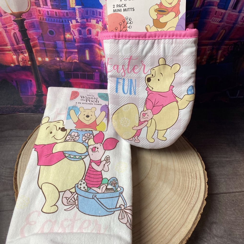 Disney Winnie the Pooh Easter Kitchen Towels & Easter Fun mini mitts